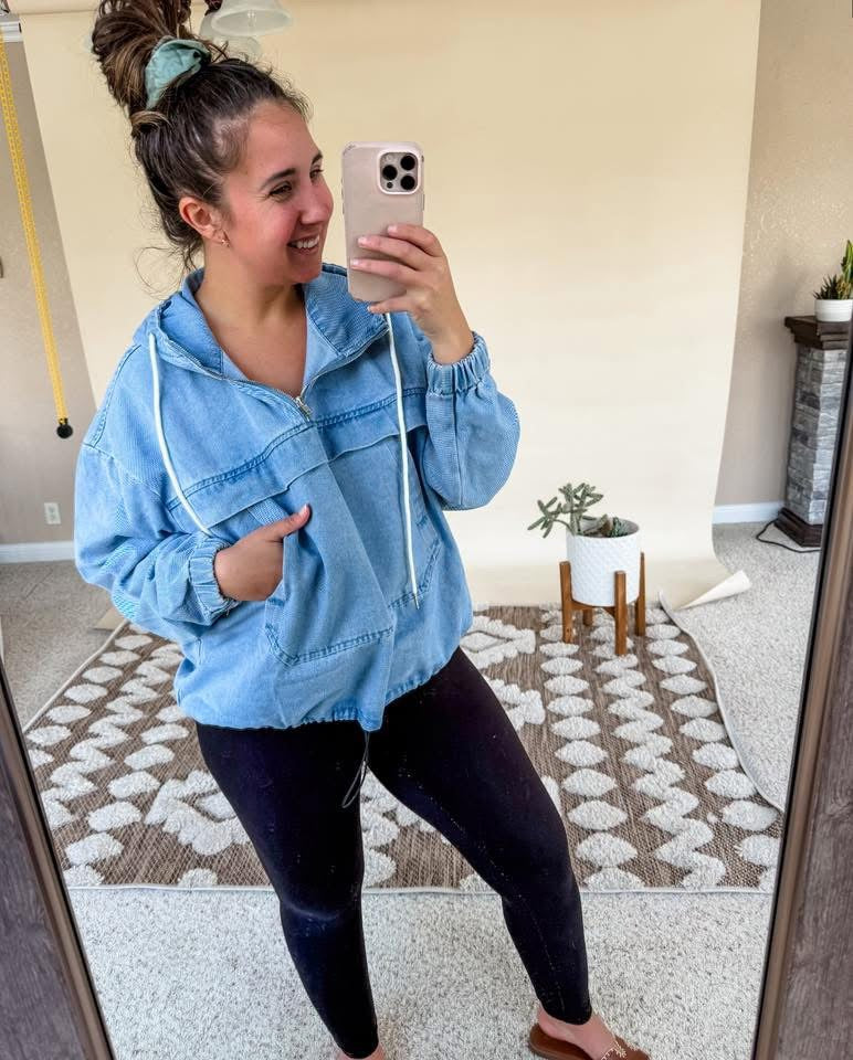 ☆ PRE-ORDER Vintage Washed Denim Hoodie ☆