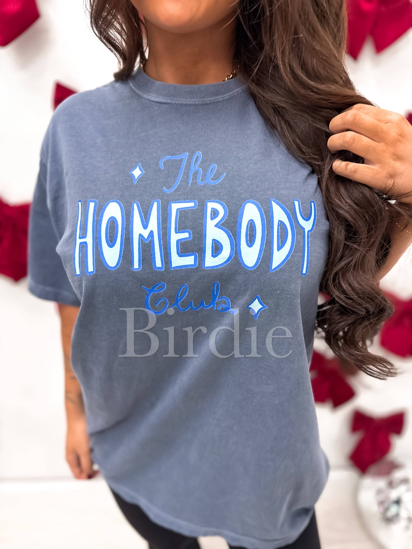 Homebody Club on Denim Graphic Tee