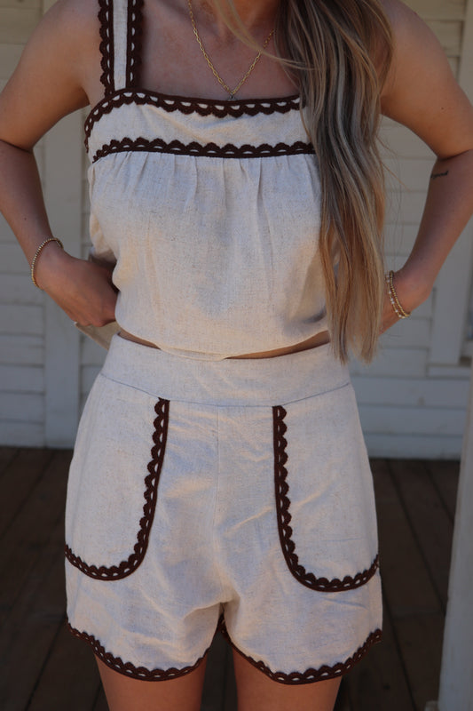 Espresso & Linen Shorts