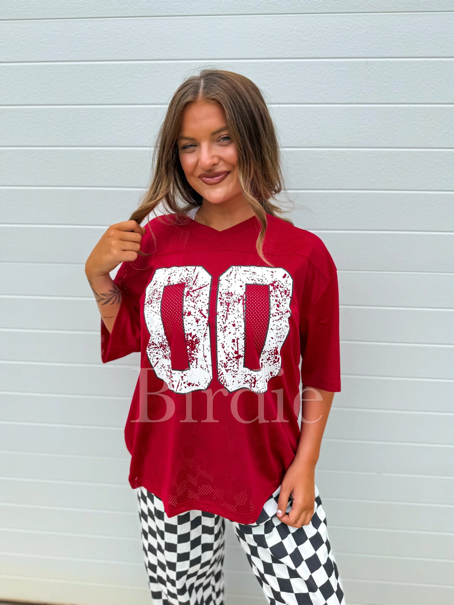 ★ PRE-ORDER Birdie 00 Athletic Oversized Jersey In Black & Red ★