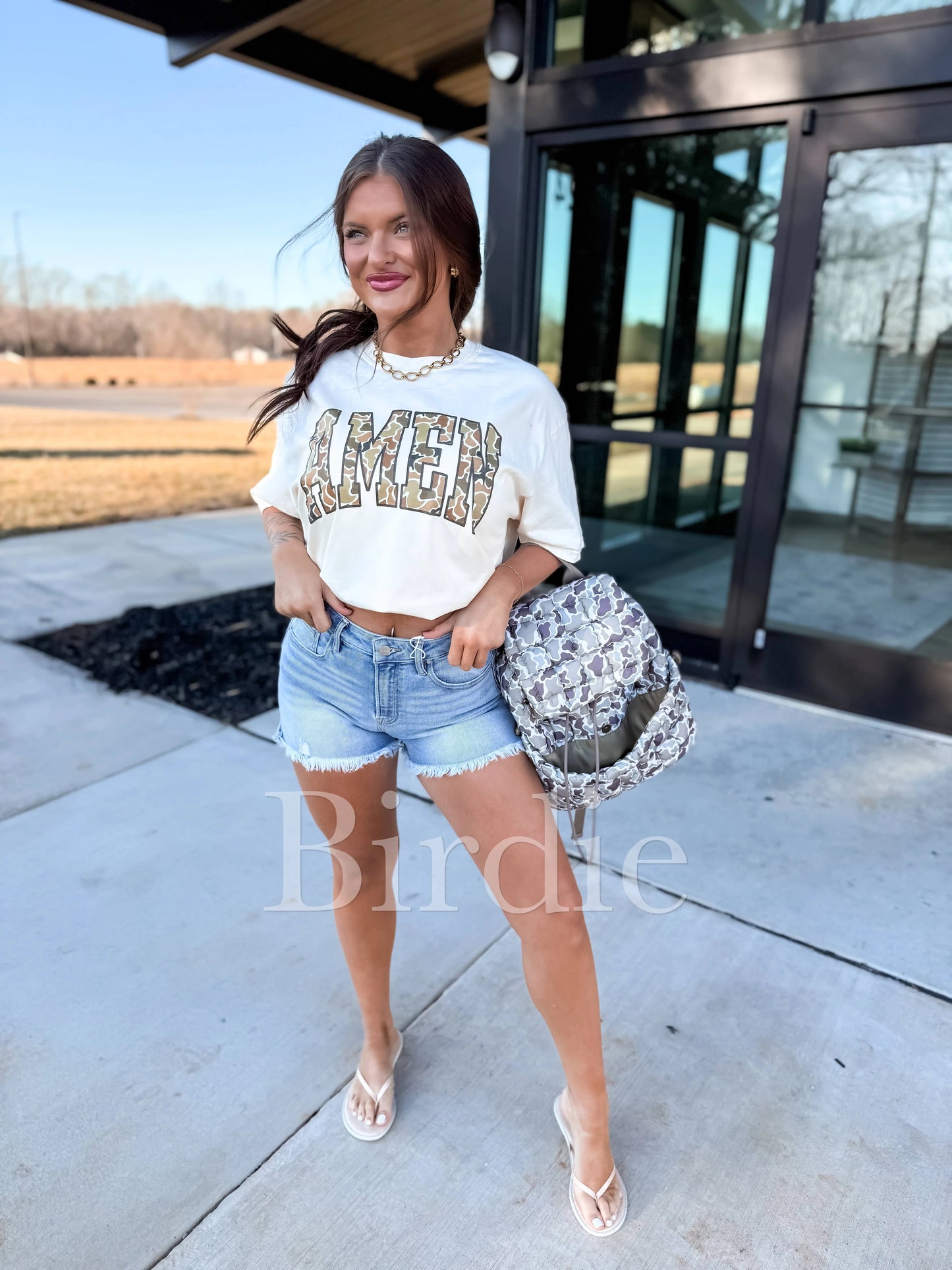 Amen Duck Camo Graphic Tee on Ivory