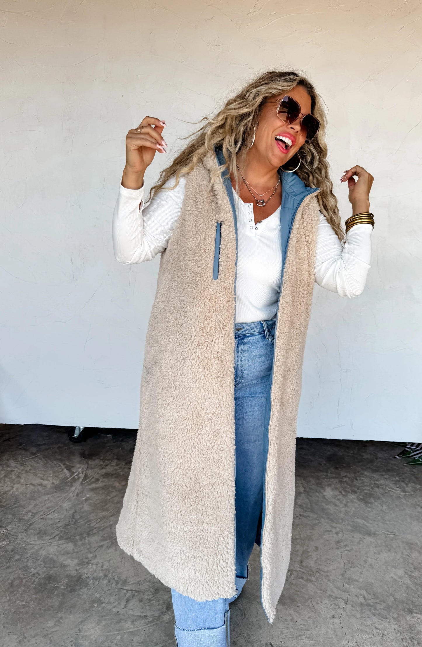 PREORDER/ free ship— Reversible Sherpa Puffer Vest