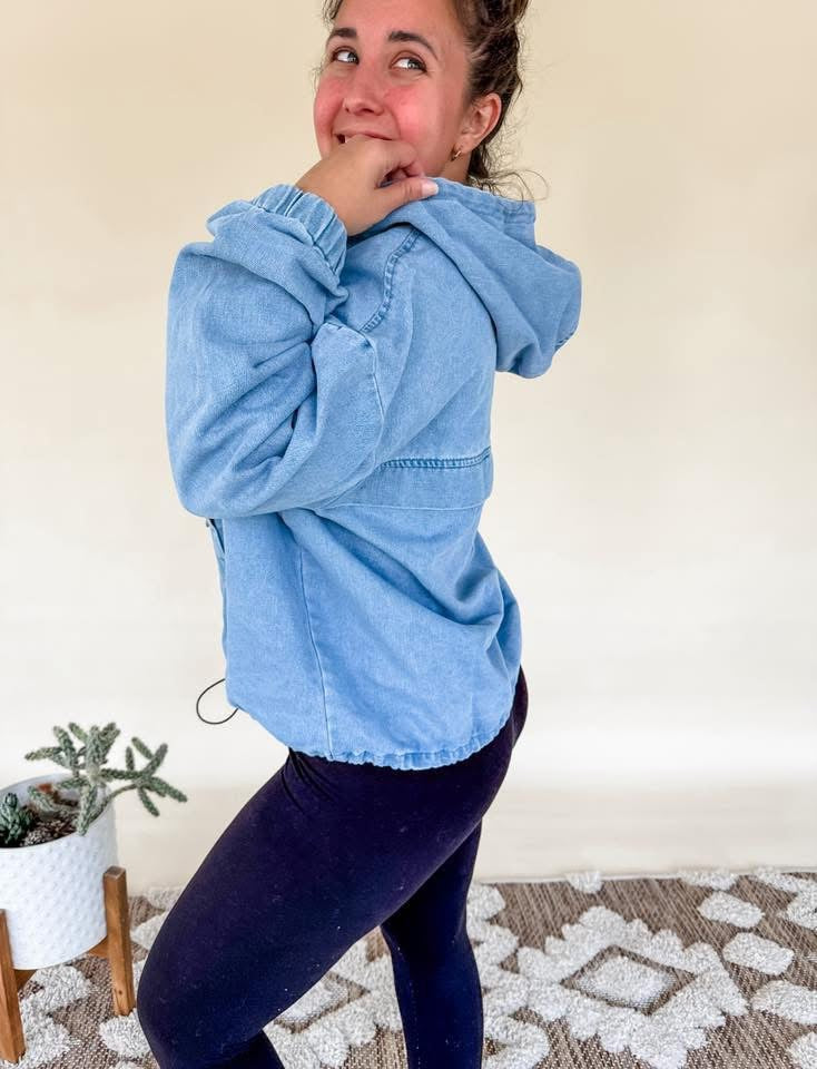 ☆ PRE-ORDER Vintage Washed Denim Hoodie ☆