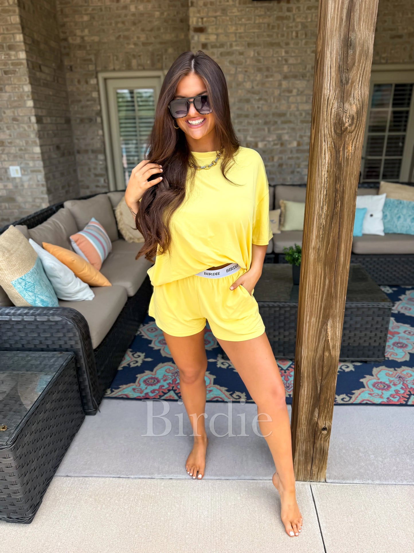 PREORDER Birdie Tee Boxer Set in Sunshine (Sold as Set)