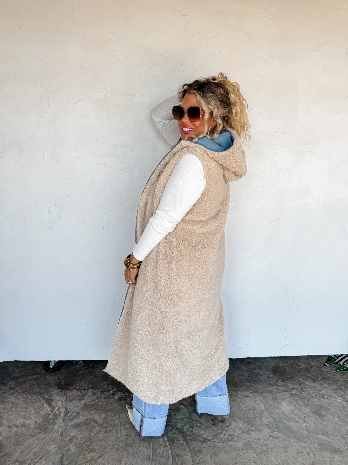 PREORDER/ free ship— Reversible Sherpa Puffer Vest