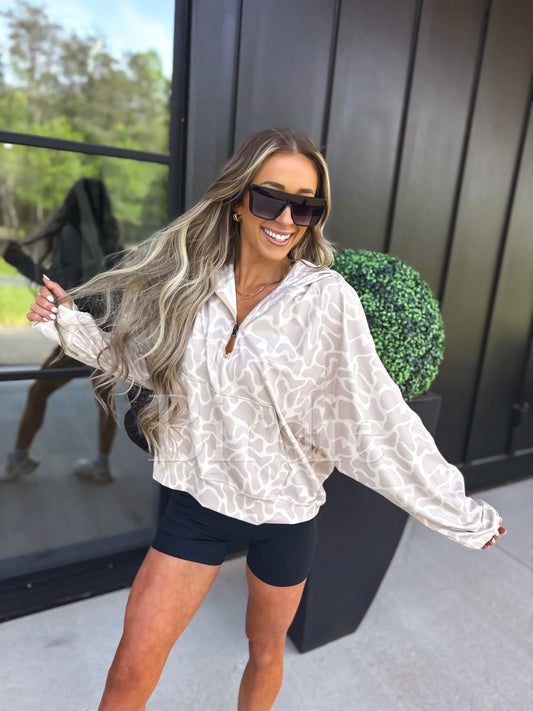 PREORDER Birdie Summer Quarter Zip Pullover in Bare Marsh Camo