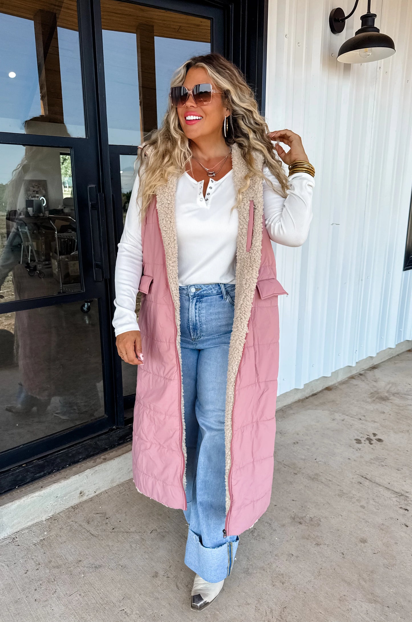 PREORDER/ free ship— Reversible Sherpa Puffer Vest