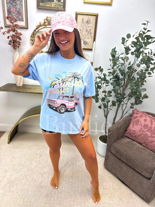 Sunset Chaser Graphic Tee on Hydrangea