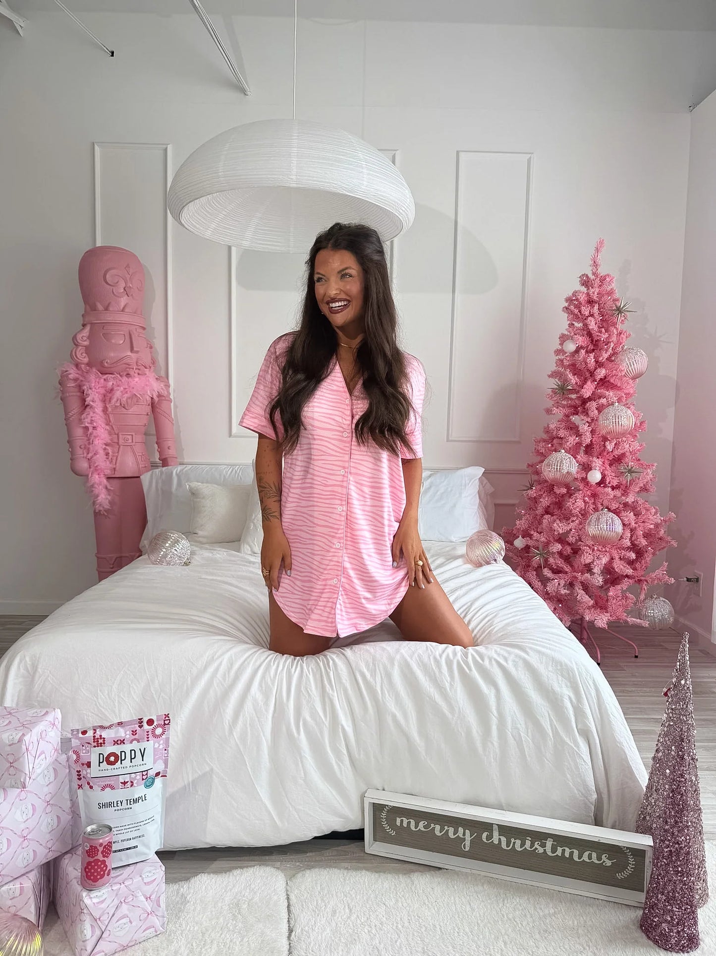 PREORDER Birdie Slumber Dress in Purrfectly Pink