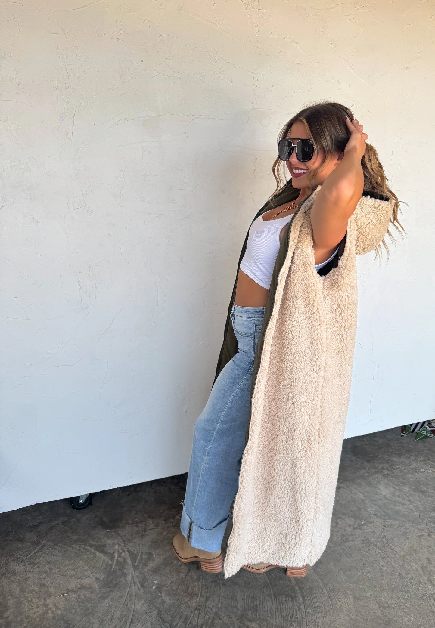 PREORDER/ free ship— Reversible Sherpa Puffer Vest
