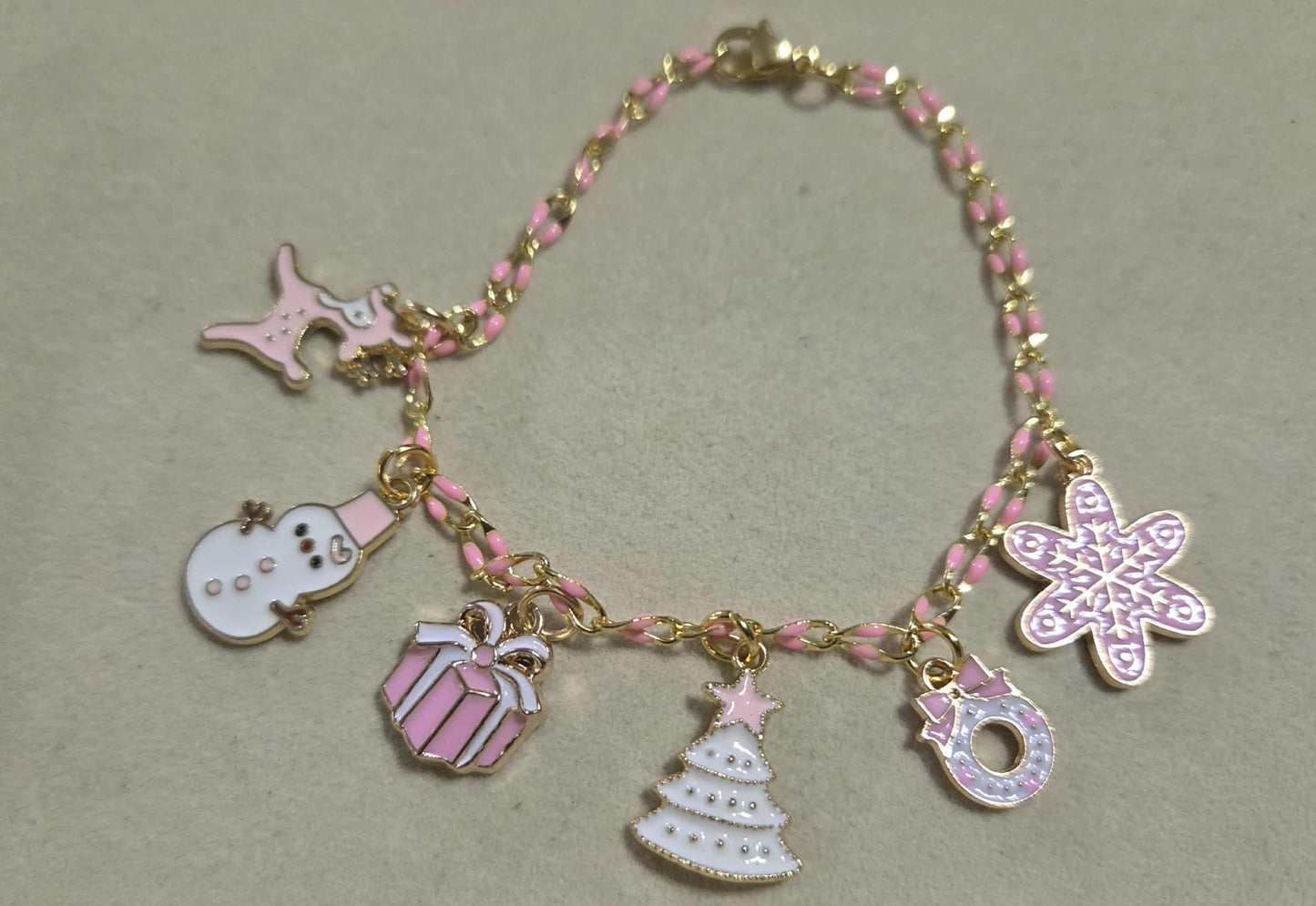 Pink Christmas Bracelet