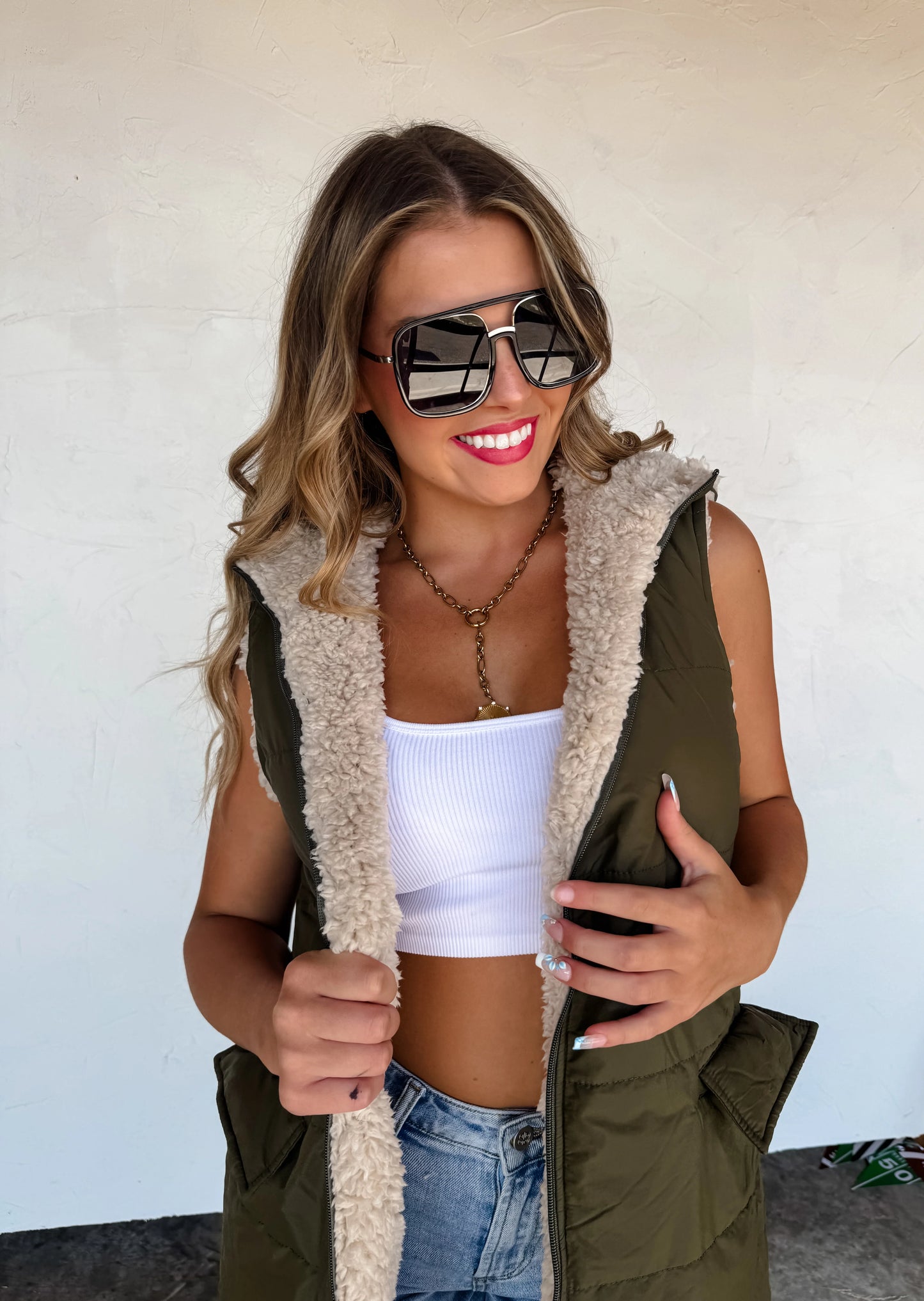 PREORDER/ free ship— Reversible Sherpa Puffer Vest