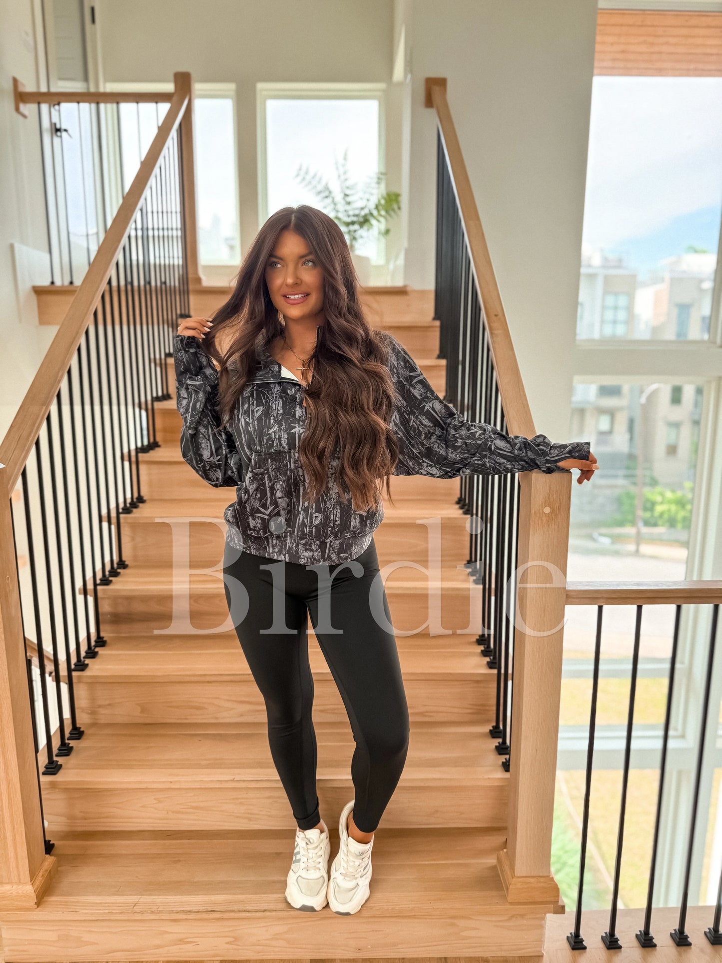 PREORDER Birdie Summer Quarter Zip Pullover in Blackout Dark Camo