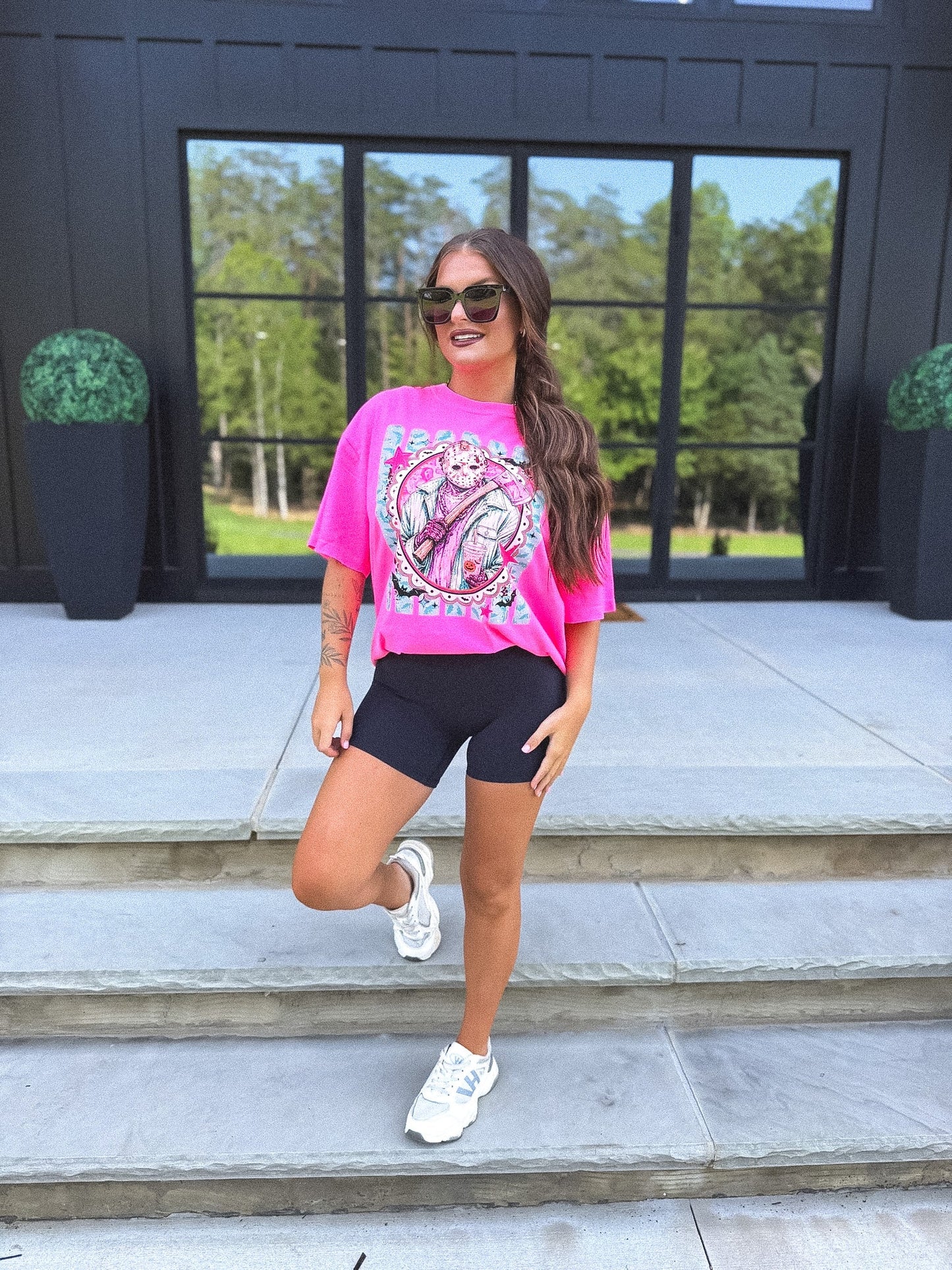 Jason Slushie Graphic Tee on Neon Pink *final sale*