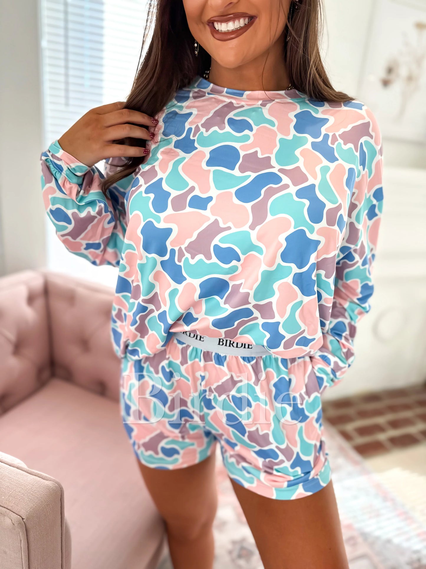 Birdie Spring Duck Camo Two Piece Long Sleeve Boxer Set