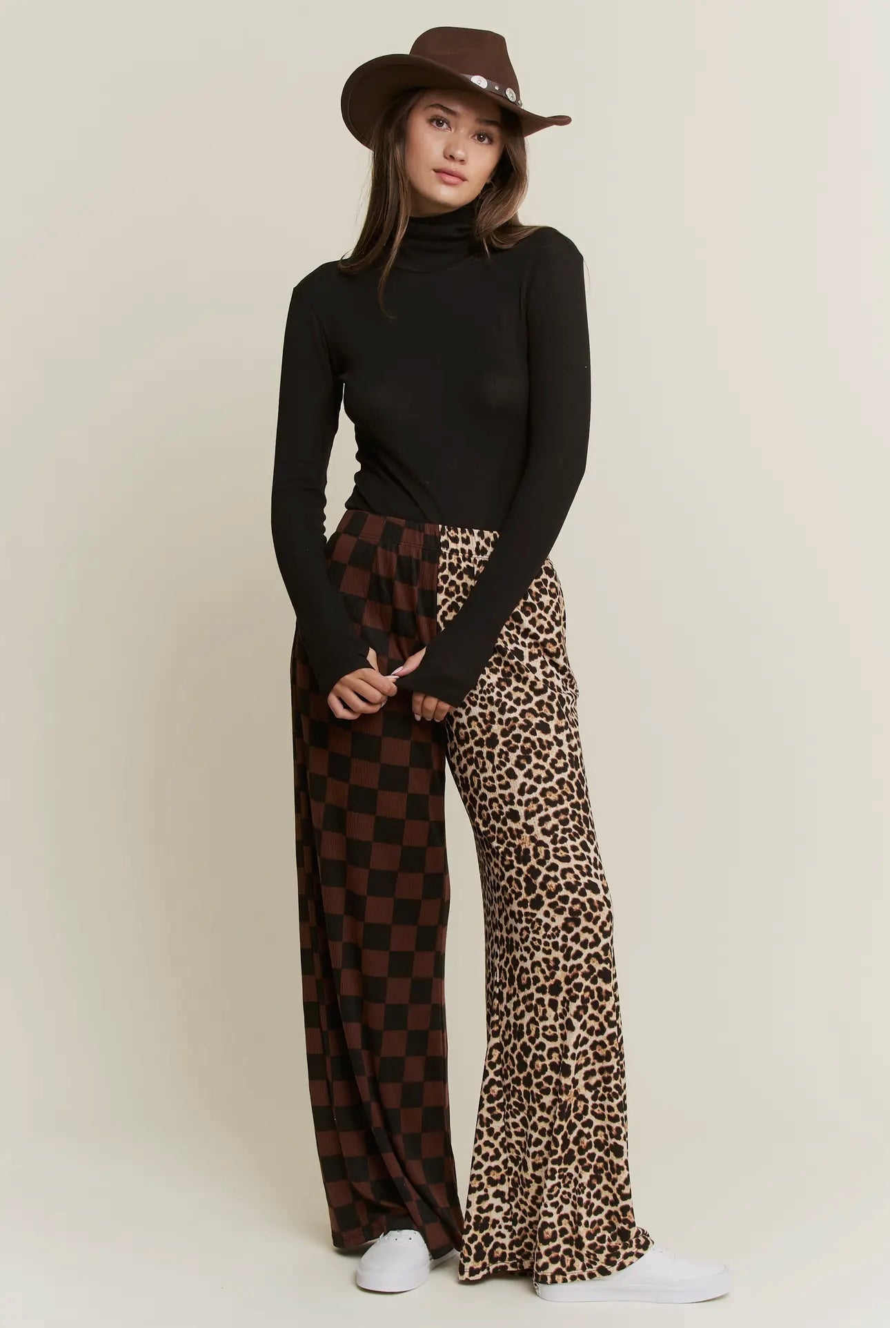 ☆ PRE-ORDER Split Decision Pants In Checker & Leopard Checker ☆