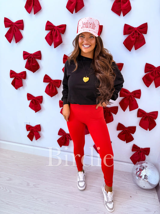 Birdie Melt Leggings in Red