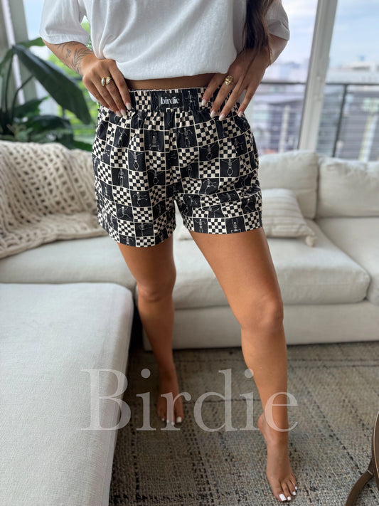 PREORDER Birdie Boo Board Checkered Boxer Shorts