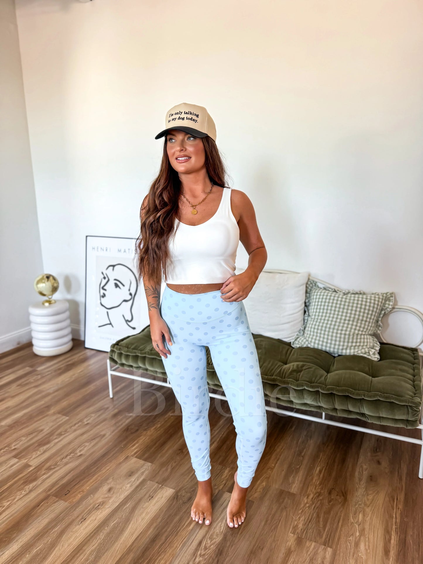 PREORDER Birdie Sculpt Leggings in Powder Blue Dot