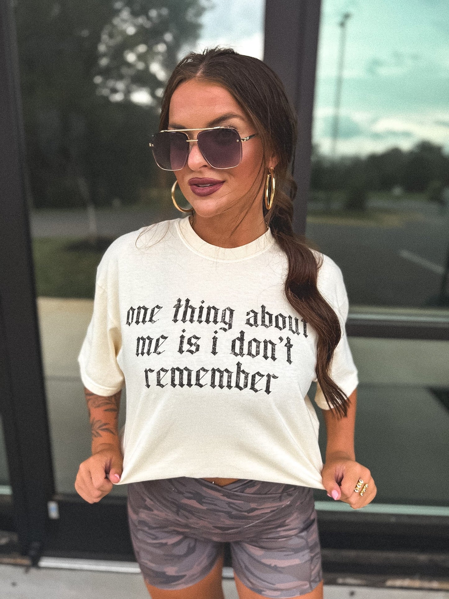 One Thing About Me Graphic Tee on Ivory *final sale*
