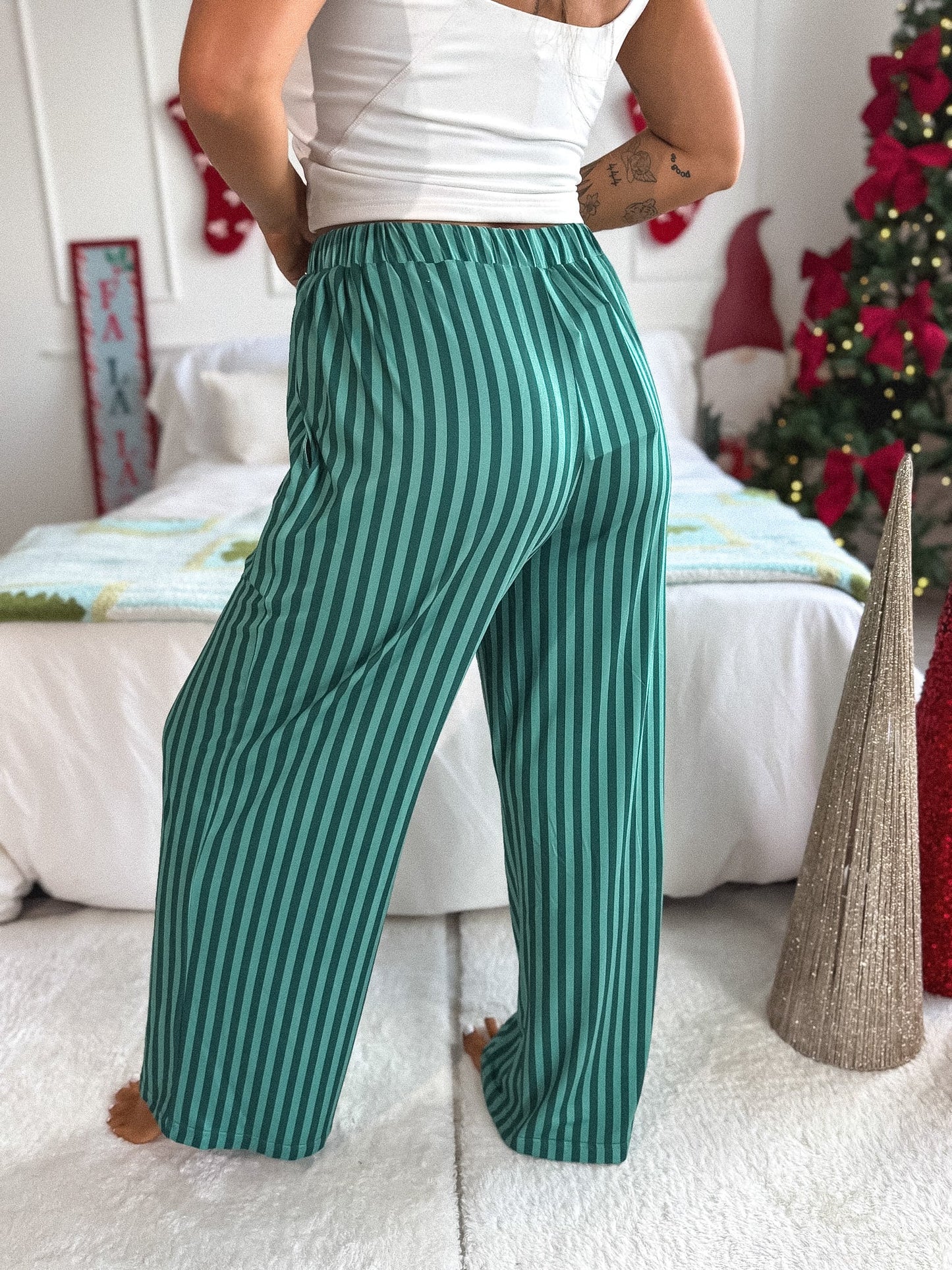 PREORDER Birdie Stretchy Lounge Pants 2.0 in Fir Real Stripe