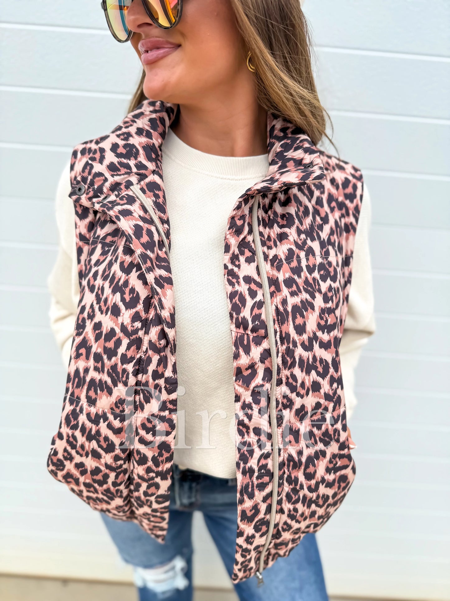 PRE-ORDER Birdie Puffer Vest In Light Camo & Cheetah
