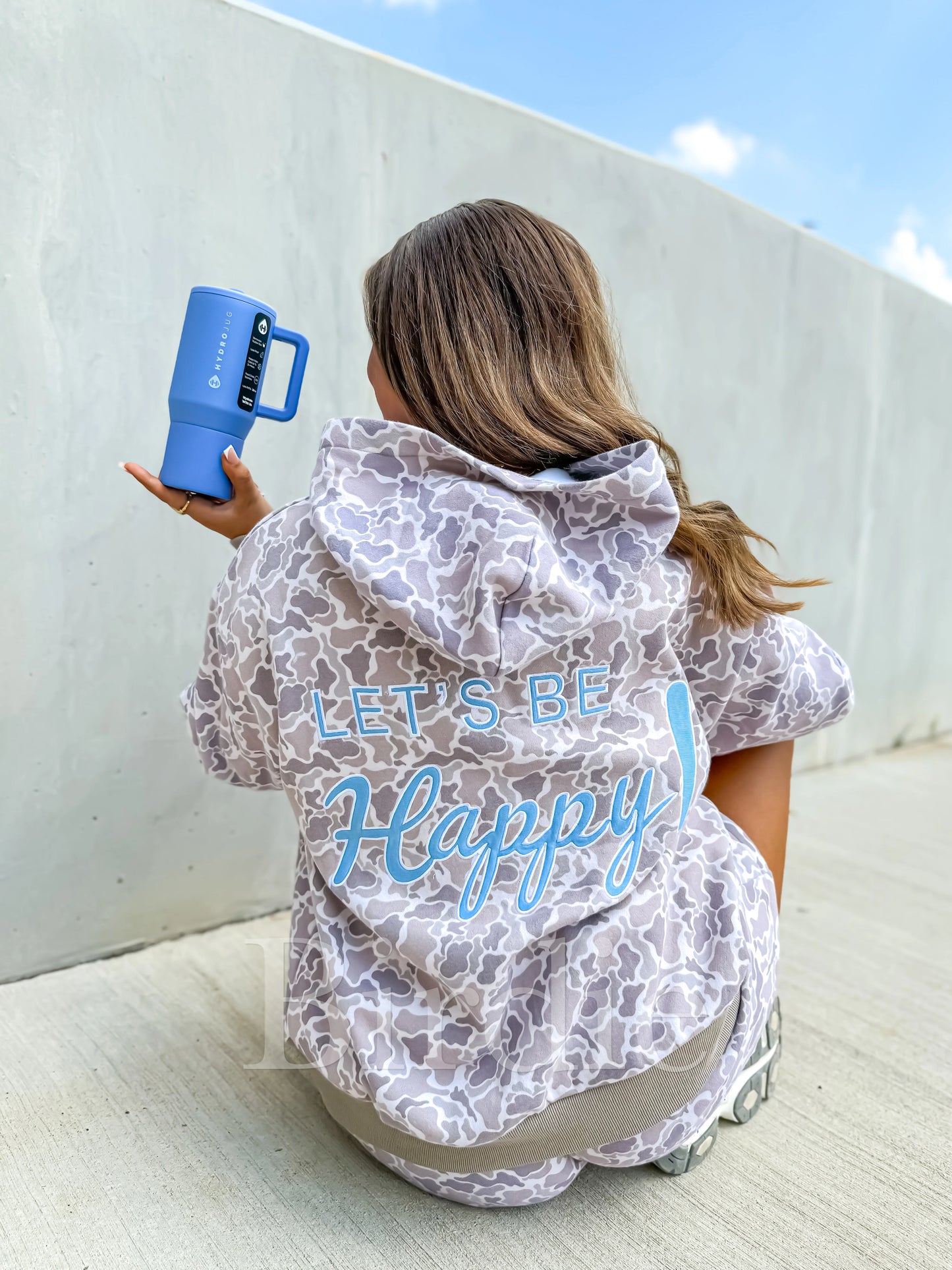 PRE-ORDER Birdie Embroidered Let’s Be Happy Duck Camo Hoodie
