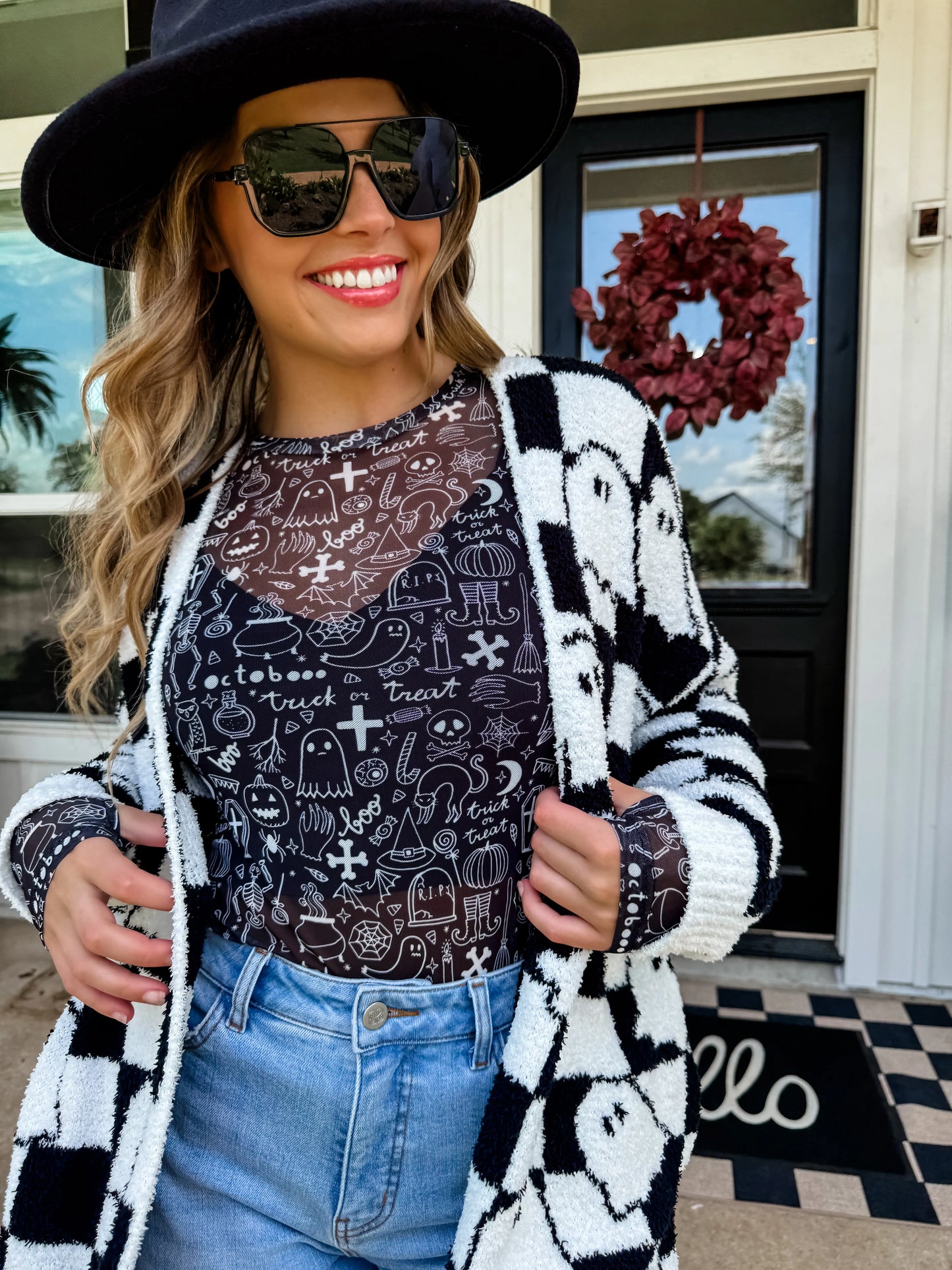 PRE-ORDER Spooky Halloween Mesh Top