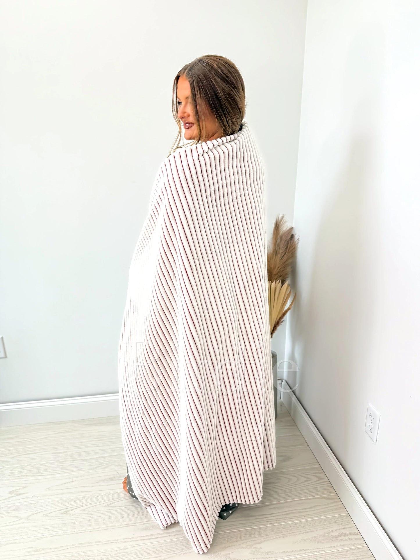PRE-ORDER Birdie Red Striped Cozy Blanket