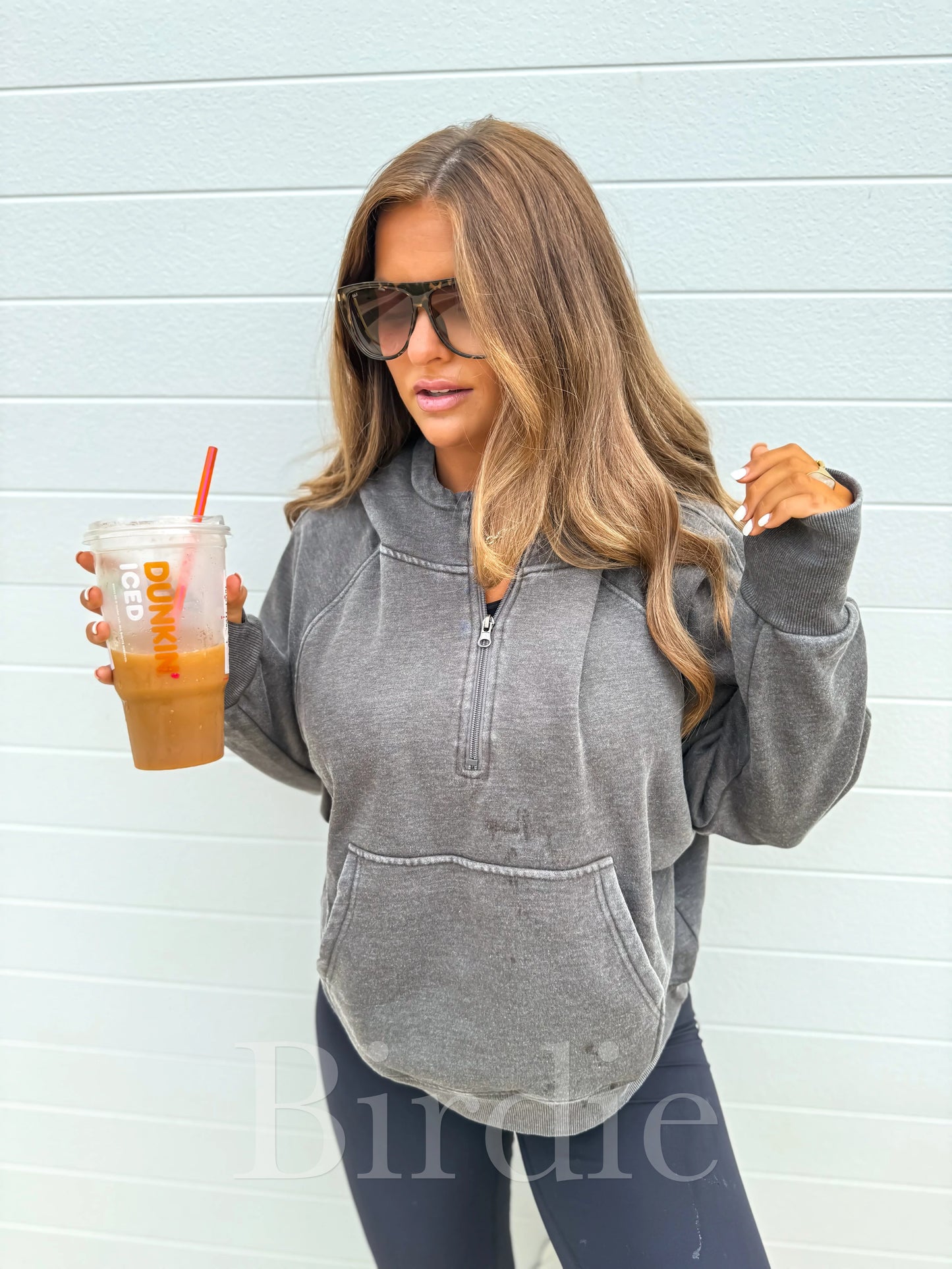 PRE-ORDER Birdie Cinnamon Ash Wash Boxy Quarter Zip