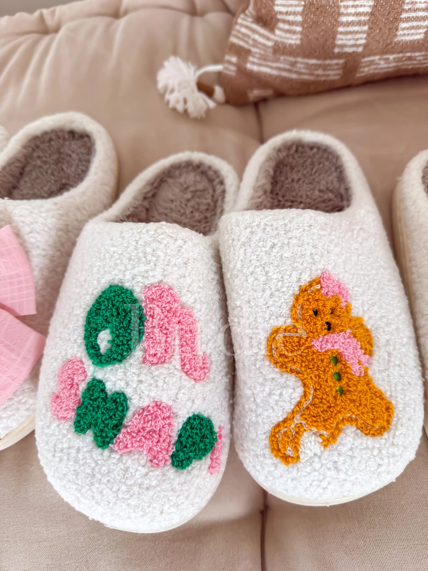 PRE-ORDER Birdie Gingerbread Snap Ivory Slippers