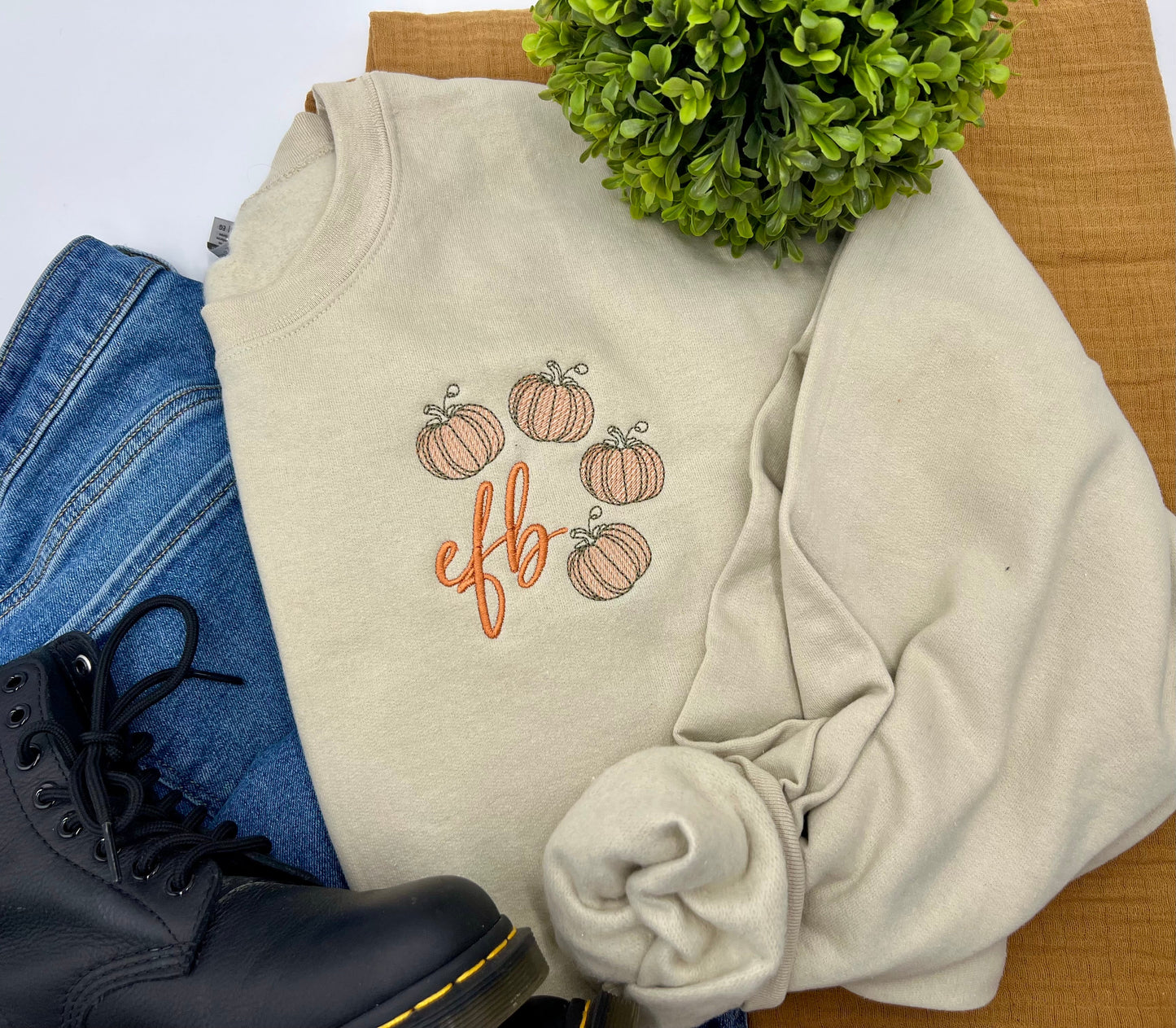 PREORDER Dainty Pumpkins Monogram Crew