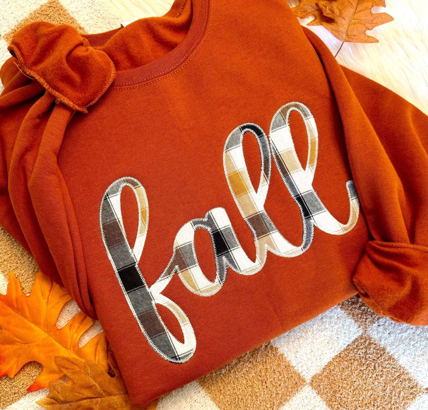 PREORDER Fall Cursive Embroidered Appliqué Crew/ Tee