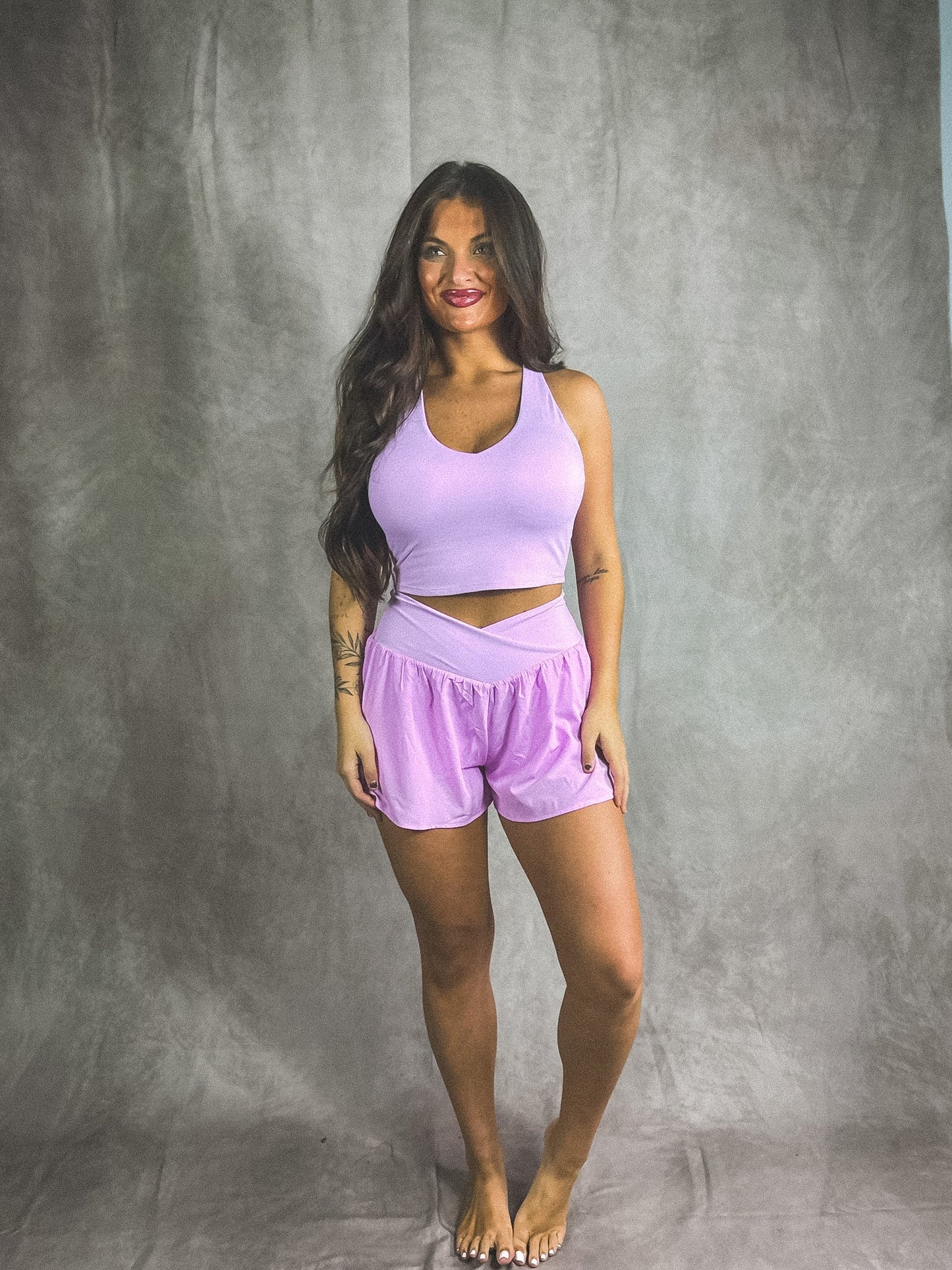 PREORDER Birdie Cross My Heart Active Shorts in Sweet Pea *final sale*