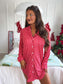 PREORDER Birdie Long Sleeve Sleep Dress in Tied in Tinsel