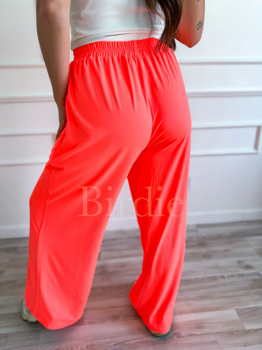 PREORDER Birdie Flowy Wide-Leg Pants in Flamingo Freeze