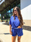 PREORDER Birdie Tee Boxer Short Set in Sapphire (Sold as Set)