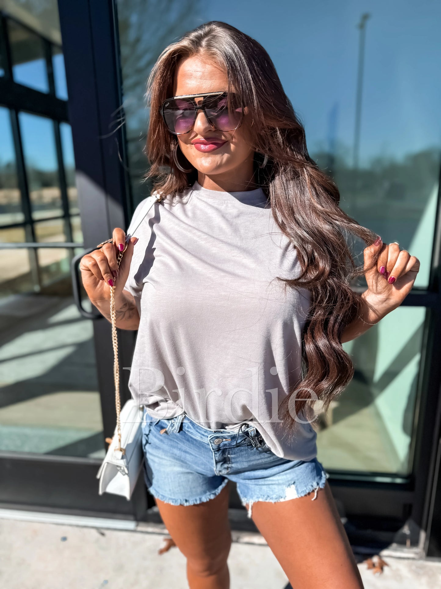 PREORDER 2ND CUT Birdie Lightweight Slub Tee in Gray