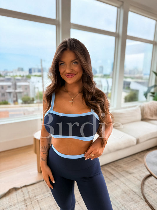 PREORDER Birdie PowerSplit Bra in Blueberry Breeze