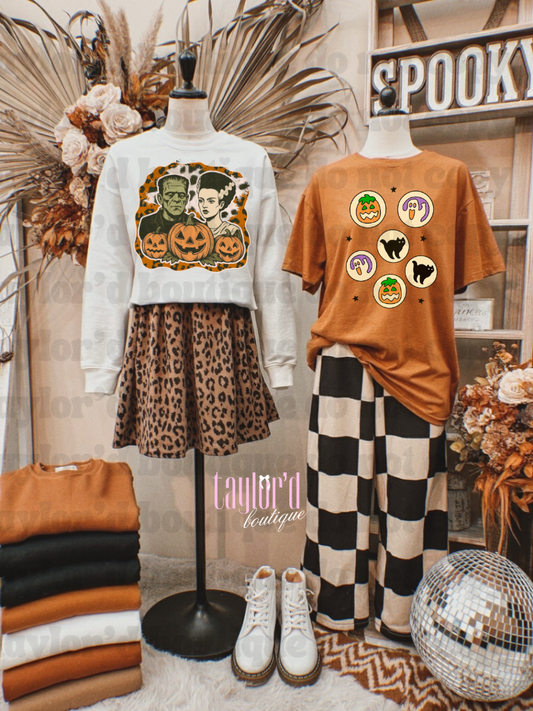 🕸️🎃 Monster Mash Pumpkins (left design) Tee/Crew