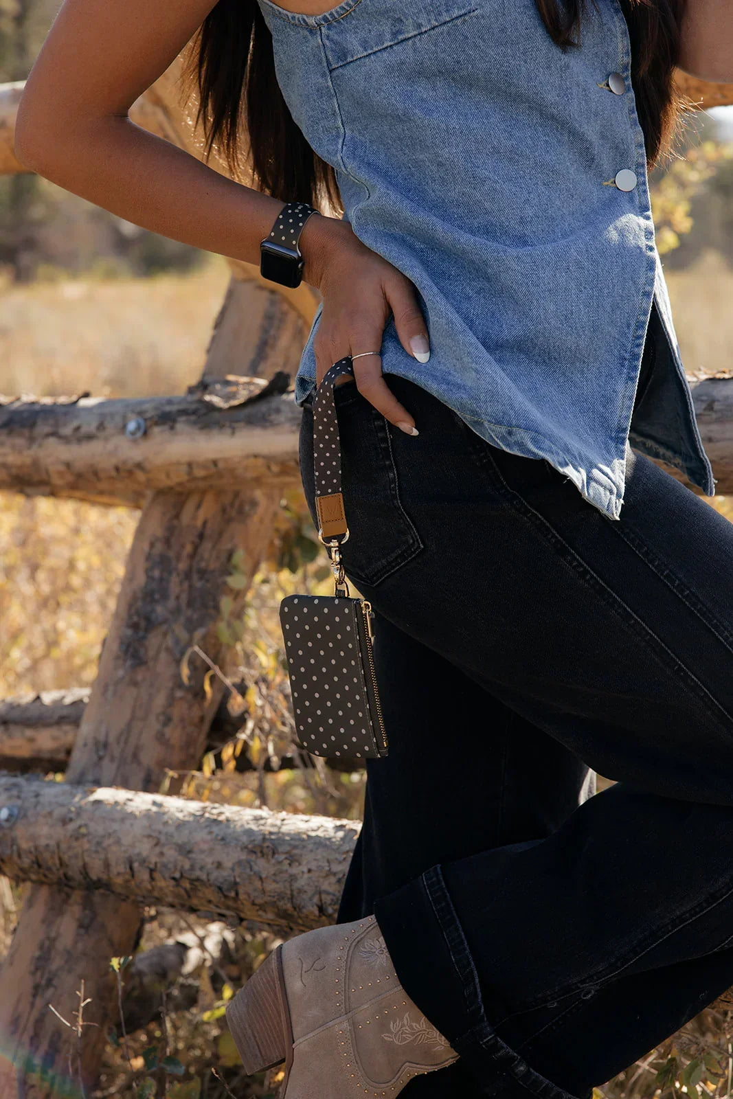 Cocoa Dot Zipper Pouch