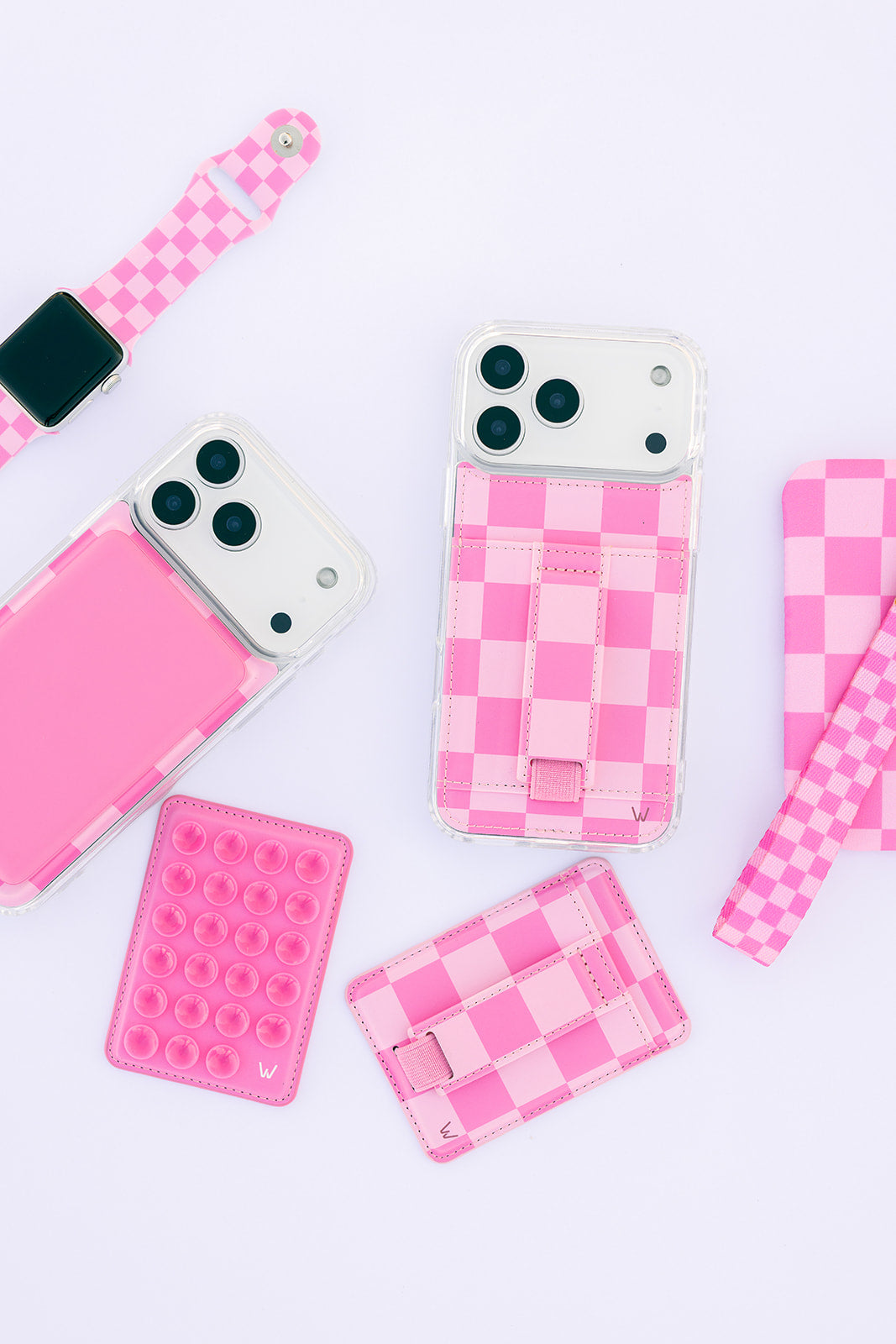 Bubblegum Check Wrist Lanyard