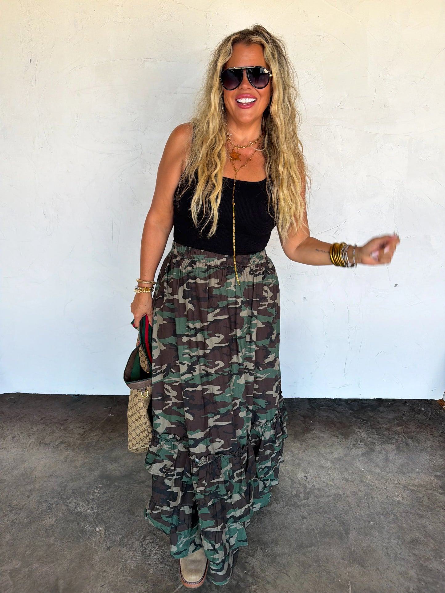 PREORDER Hidden Gem Camo Maxi Skirt