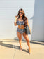 Birdie Luna Tie Two Piece Swimsuit in Obsidian Waves (Sold as Set)