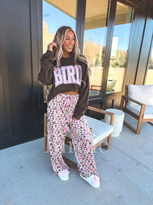 Birdie Stretchy Lounge Pants In Flirty Duck Camo