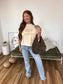 Coffee and Cardigans Boxy Graphic Tee on Ivory *final sale*