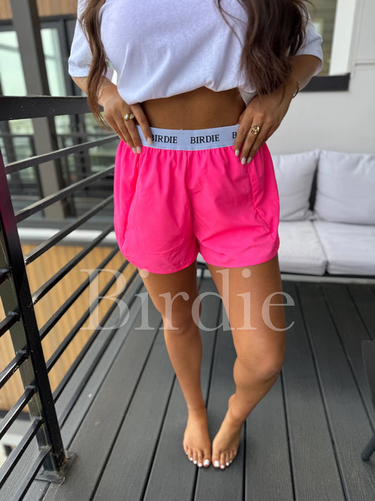 Birdie Essential Performance Shorts in Neon Pink