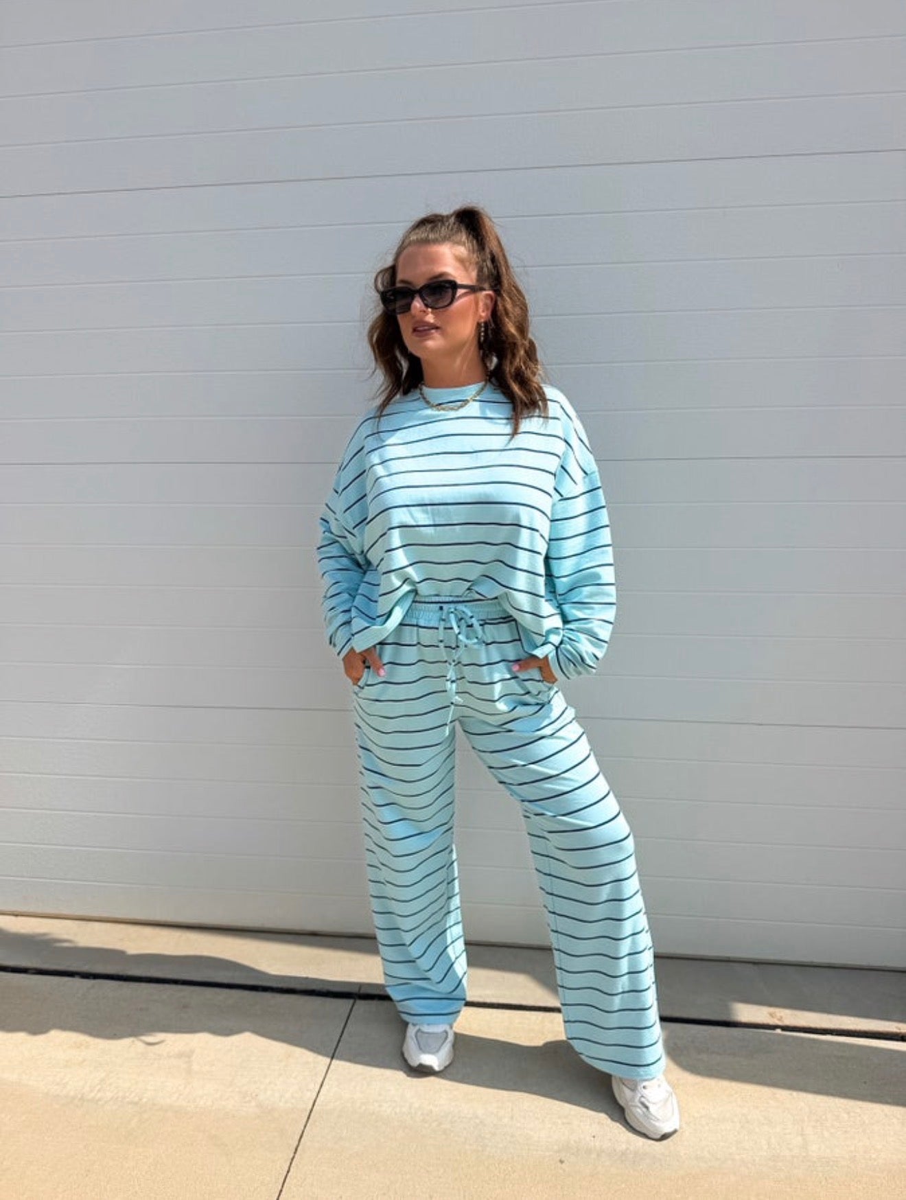 PREORDER Birdie Sunday Ease Set in Island Breeze Stripe (Sold as Set)