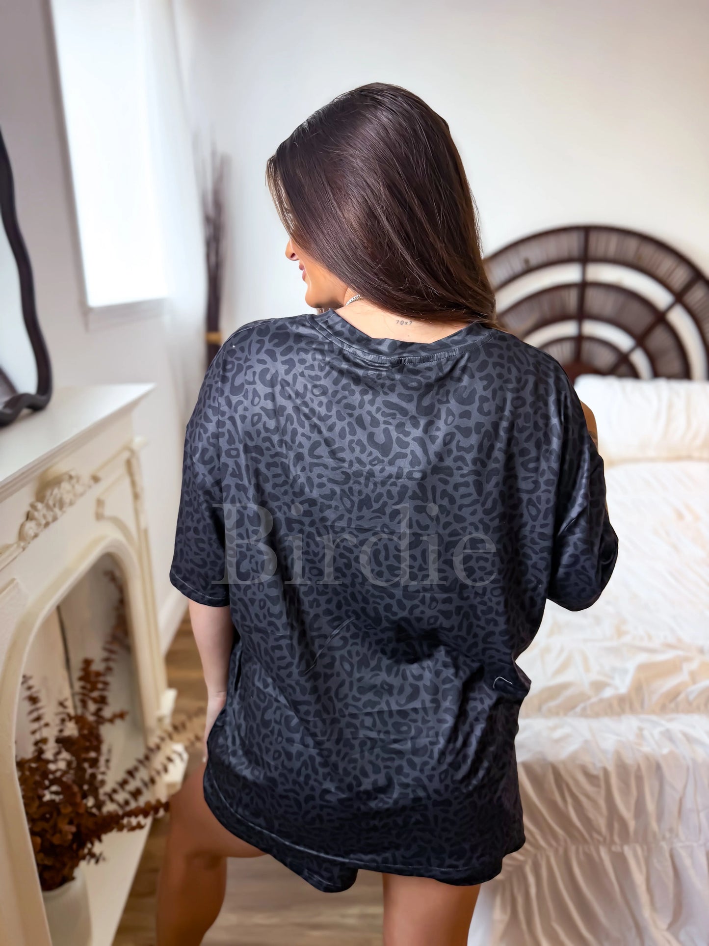 PREORDER Birdie Tee Boxer Set in Midnight Leopard (Sold as Set)