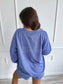PREORDER Birdie Periwinkle V Neck Oversized Sweatshirt
